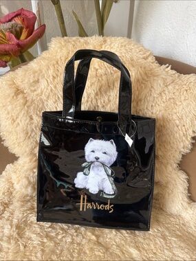 Harrods Black Patent Tote